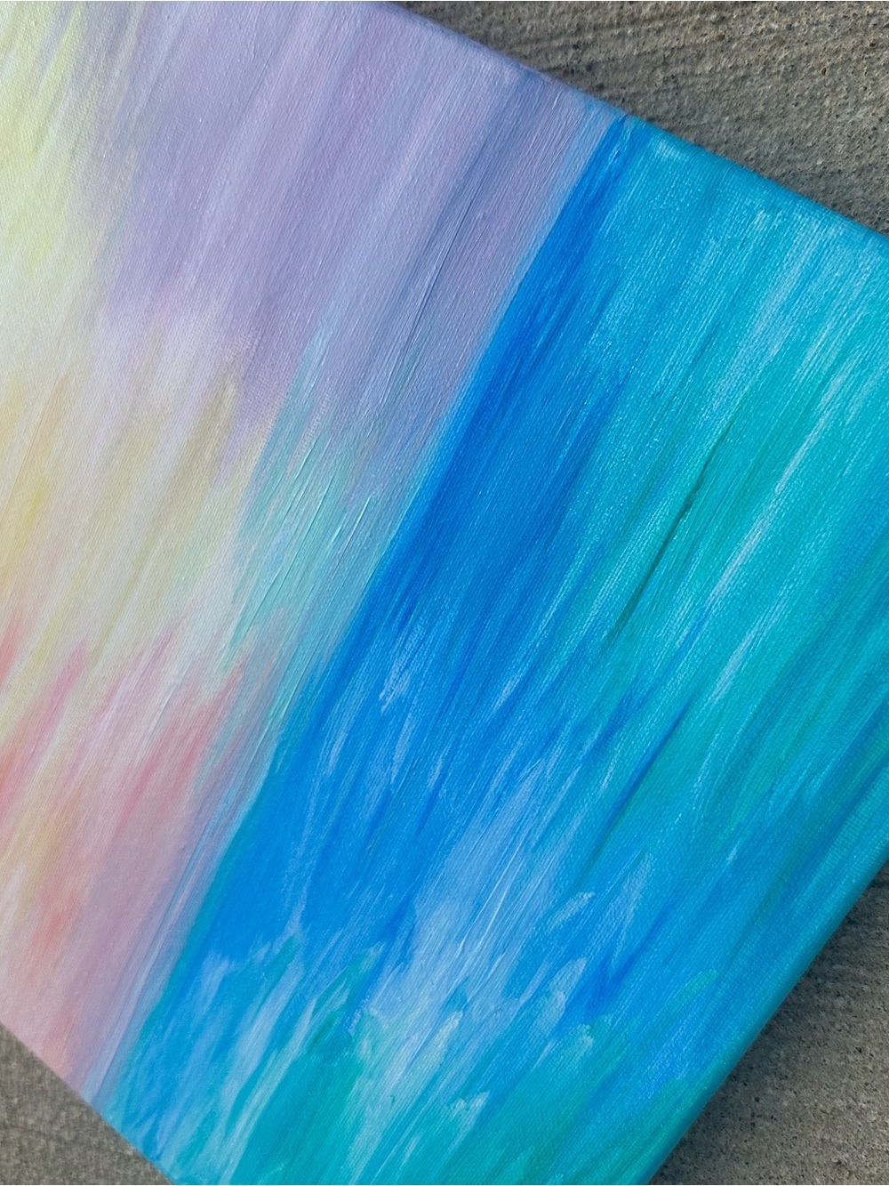 Abstract Ocean Sunset Canvas Wall Art Blue & Pastel Original Artwork by Cena - Picture 8 of 10